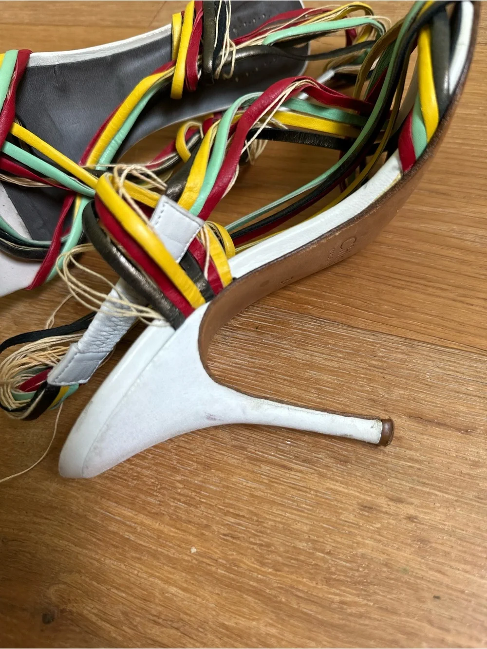 Chloé Y2K Multicolor Strappy Leather Sandal Heels Sz 39
